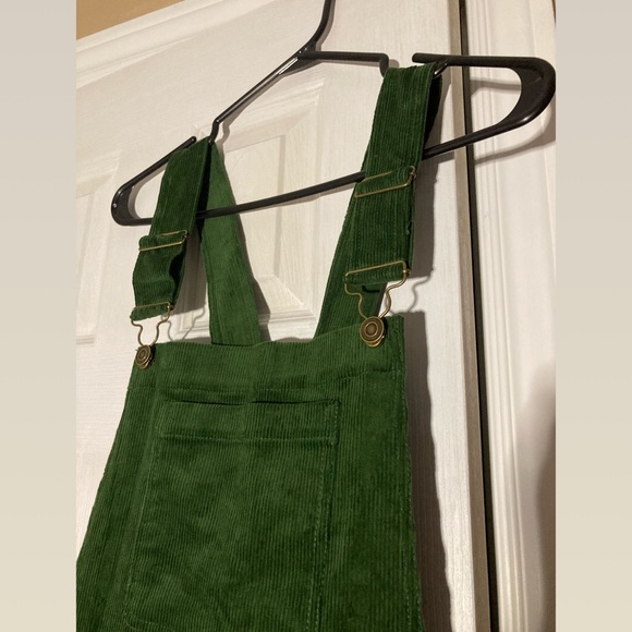 ModCloth Adored In Cords Flared Overalls 2X Emerald Green - Picture 6 of 9